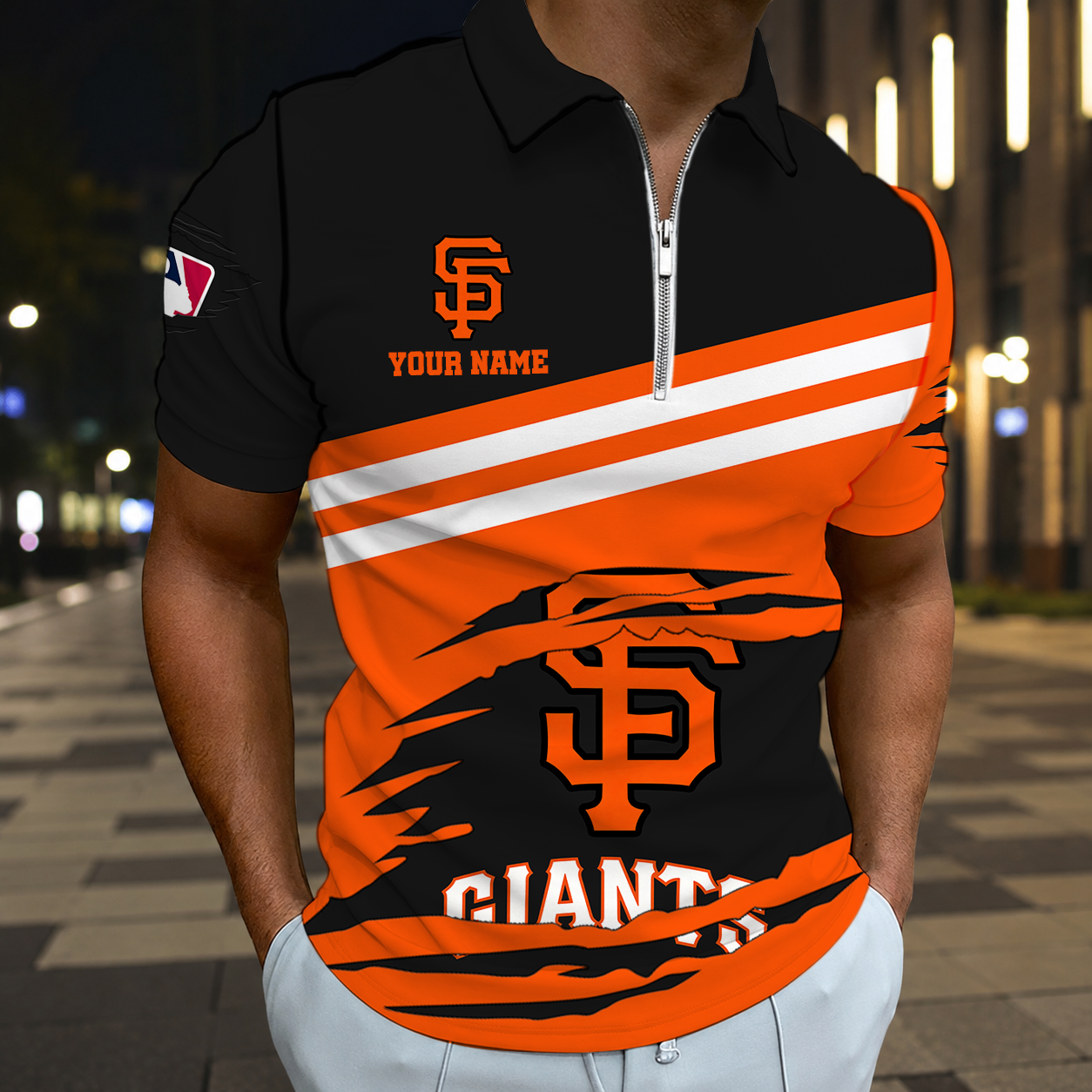 Limited Edition – Customized MLB San Francisco Giants Zip Polo Shirt