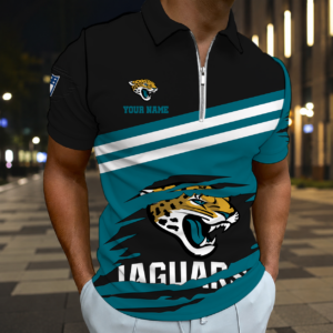 Limited Edition – Customized NFL Jacksonville Jaguars Zip Polo Shirt