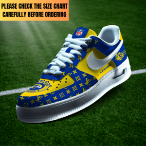 Limited Edition – Customized NFL Los Angeles Rams Air Force 1 Shoes