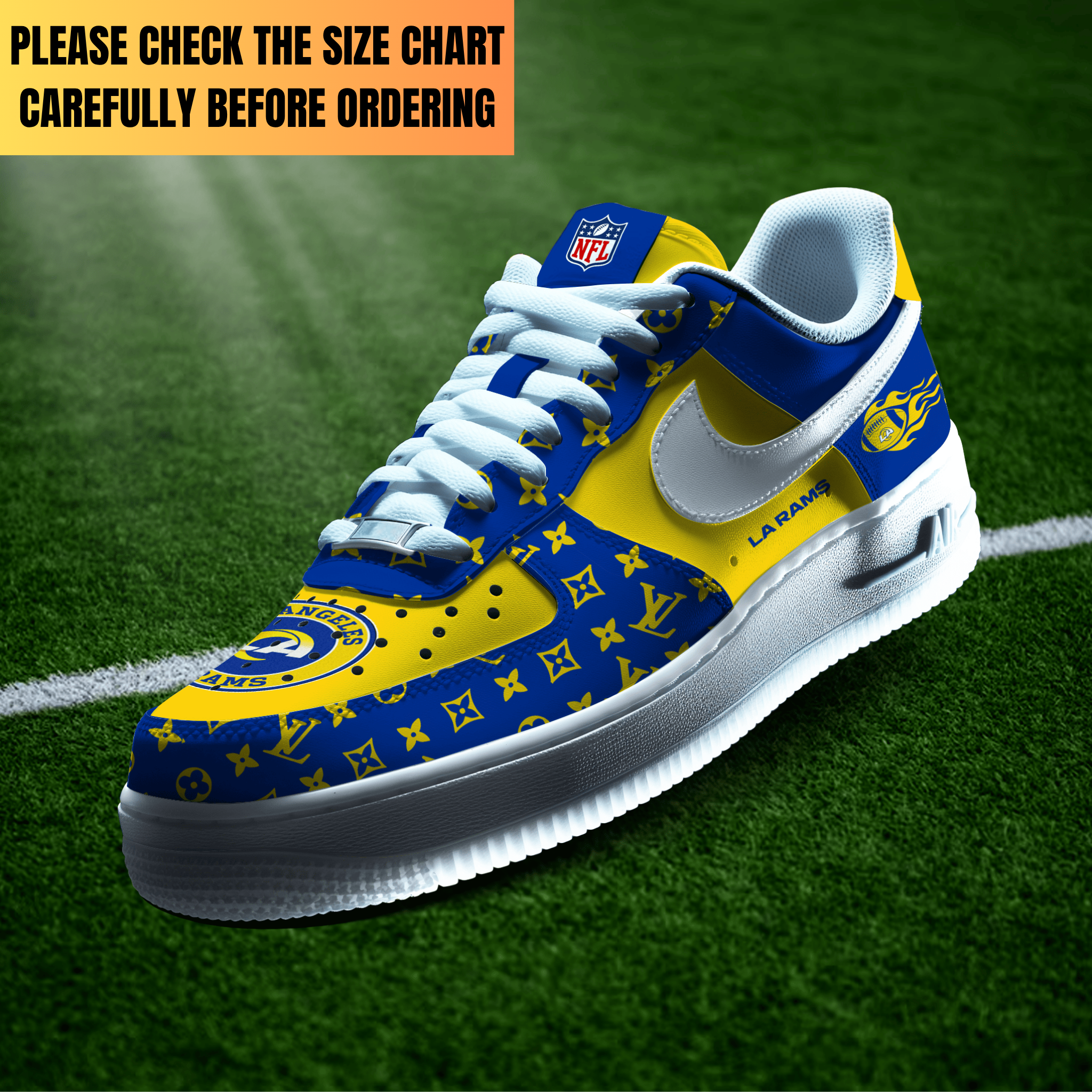 Limited Edition – Customized NFL Los Angeles Rams Air Force 1 Shoes