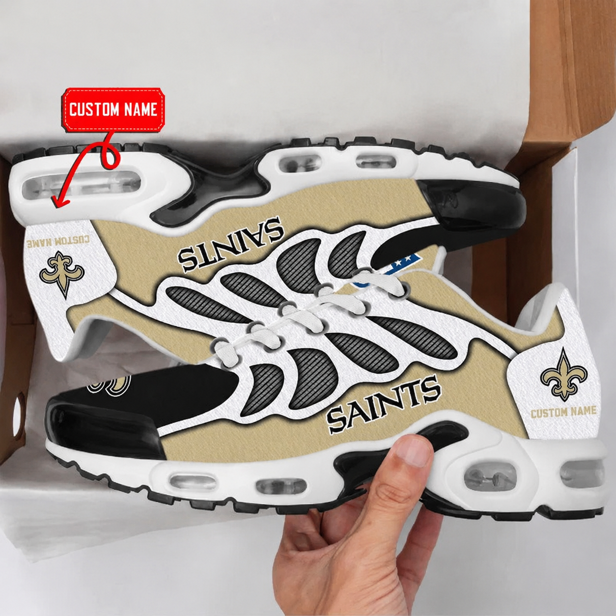Limited Edition – Customized NFL New Orleans Saints Air Max Plus Sneakers