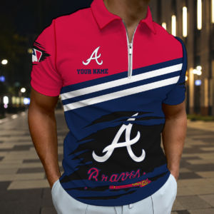 Limited Edition – Customized MLB Atlanta Braves Zip Polo Shirt