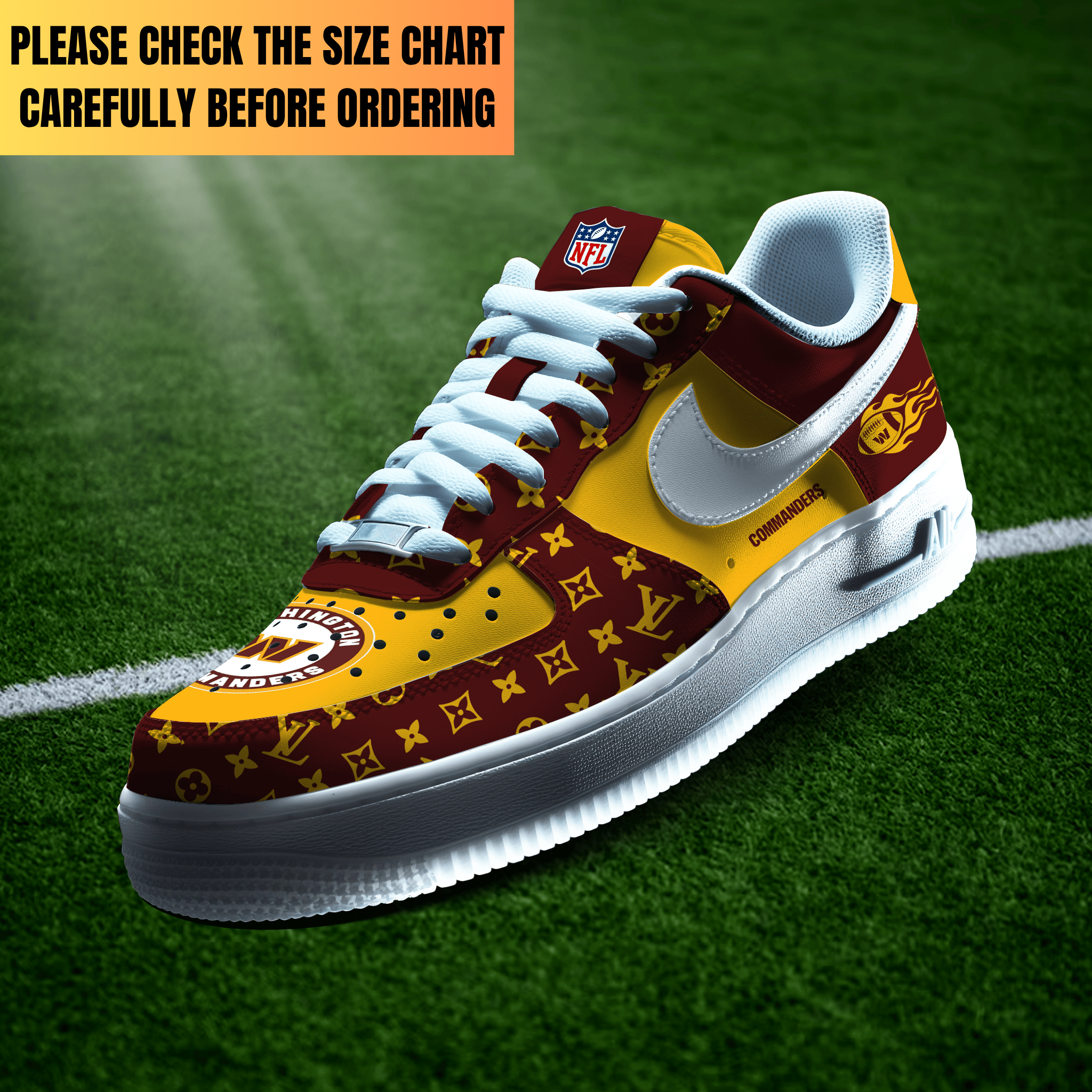 Limited Edition – Customized NFL Washington Commanders Air Force 1 Shoes