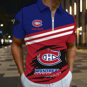 Limited Edition – Customized NHL Montreal Canadiens Zip Polo Shirt