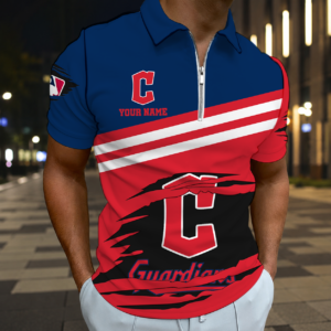 Limited Edition – Customized MLB Cleveland Guardians Zip Polo Shirt