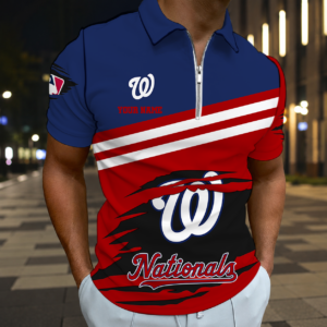 Limited Edition – Customized MLB Washington Nationals Zip Polo Shirt