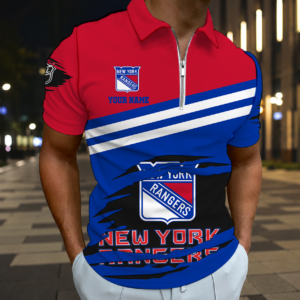 Limited Edition – Customized NHL New York Rangers Zip Polo Shirt