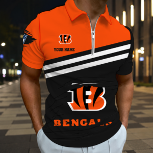Limited Edition – Customized NFL Cincinnati Bengals Zip Polo Shirt