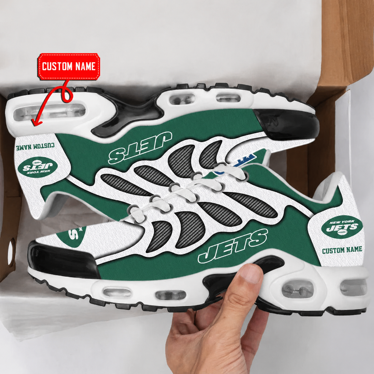 Limited Edition – Customized NFL New York Jets Air Max Plus Sneakers