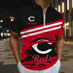 Limited Edition – Customized MLB Cincinnati Reds Zip Polo Shirt