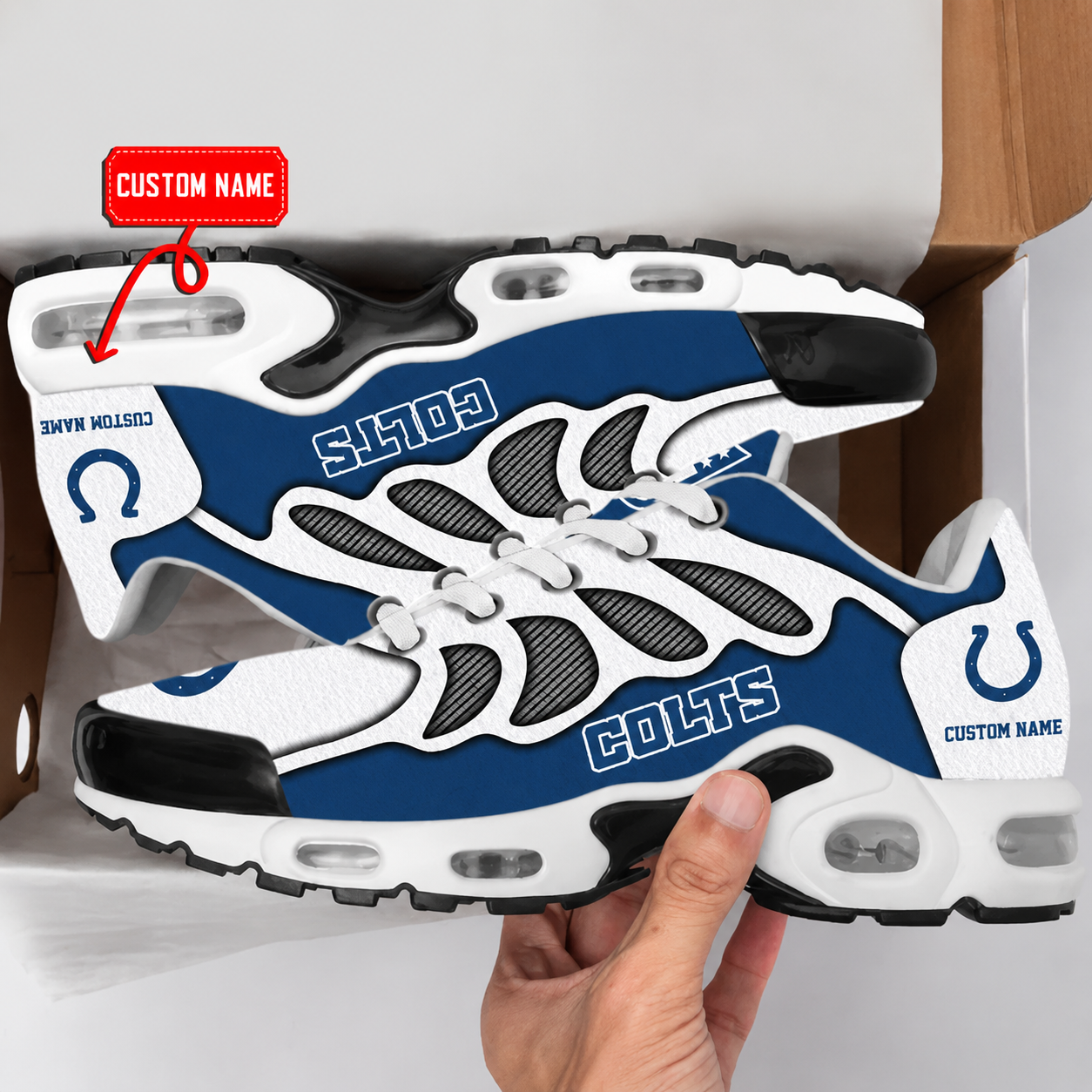 Limited Edition – Customized NFL Indianapolis Colts Air Max Plus Sneakers