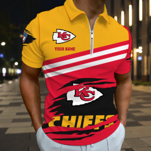 Limited Edition – Customized NFL Kansas City Chiefs Zip Polo Shirt