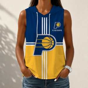 Limited Edition – Customized NBA Indiana Pacers Women’s Sleeveless Hooded Pocket Tank Top