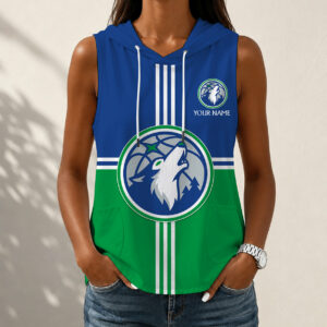 Limited Edition – Customized NBA Minnesota Timberwolves Women’s Sleeveless Hooded Pocket Tank Top