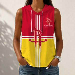 Limited Edition – Customized NBA Houston Rockets Women’s Sleeveless Hooded Pocket Tank Top