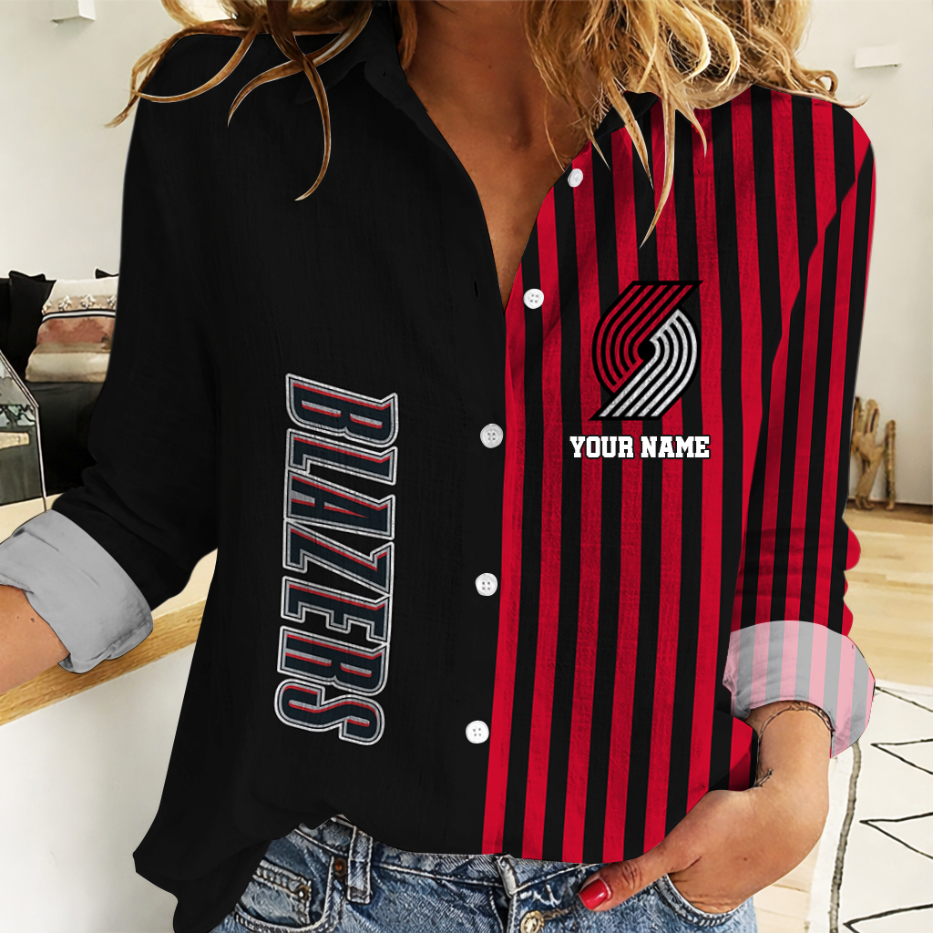 Limited Edition – Customized NBA Portland Trail Blazers Women Casual Shirt