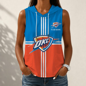 Limited Edition – Customized NBA Oklahoma City Thunder Women’s Sleeveless Hooded Pocket Tank Top