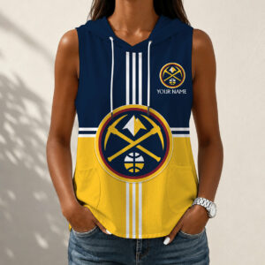Limited Edition – Customized NBA Denver Nuggets Women’s Sleeveless Hooded Pocket Tank Top