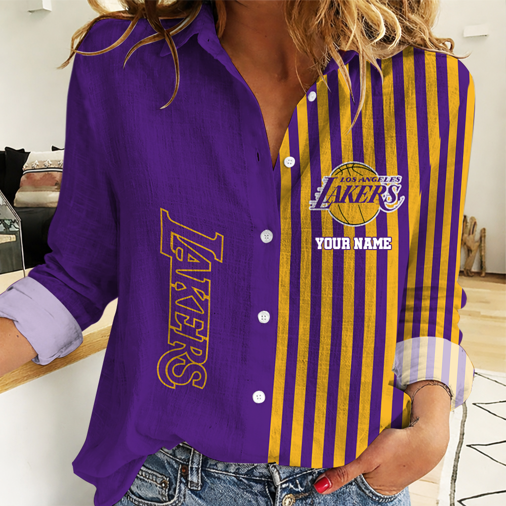 Limited Edition – Customized NBA Los Angeles Lakers Women Casual Shirt