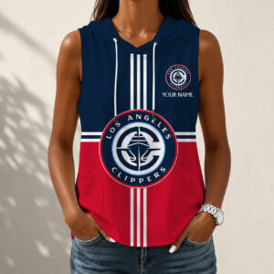 Limited Edition – Customized NBA Los Angeles Clippers Women’s Sleeveless Hooded Pocket Tank Top
