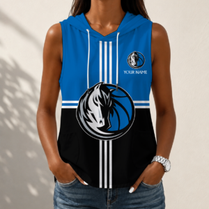 Limited Edition – Customized NBA Dallas Mavericks Women’s Sleeveless Hooded Pocket Tank Top