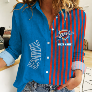 Limited Edition – Customized NBA Oklahoma City Thunder Women Casual Shirt