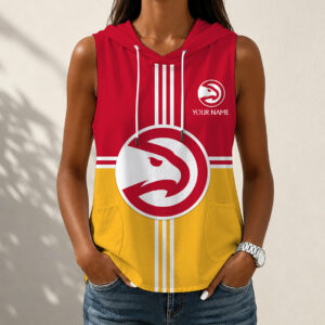 Limited Edition – Customized NBA Atlanta Hawks Women’s Sleeveless Hooded Pocket Tank Top