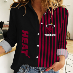 Limited Edition – Customized NBA Miami Heat Women Casual Shirt