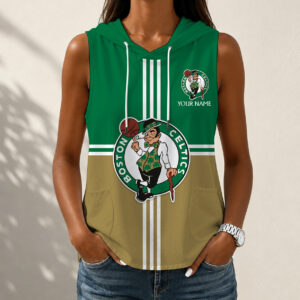 Limited Edition – Customized NBA Boston Celtics Women’s Sleeveless Hooded Pocket Tank Top