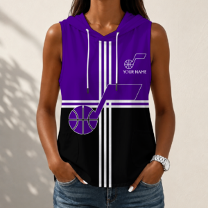Limited Edition – Customized NBA Utah Jazz Women’s Sleeveless Hooded Pocket Tank Top