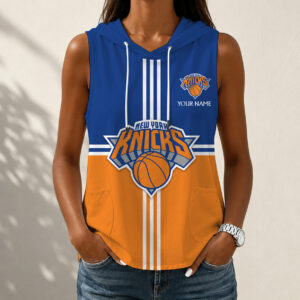 Limited Edition – Customized NBA New York Knicks Women’s Sleeveless Hooded Pocket Tank Top