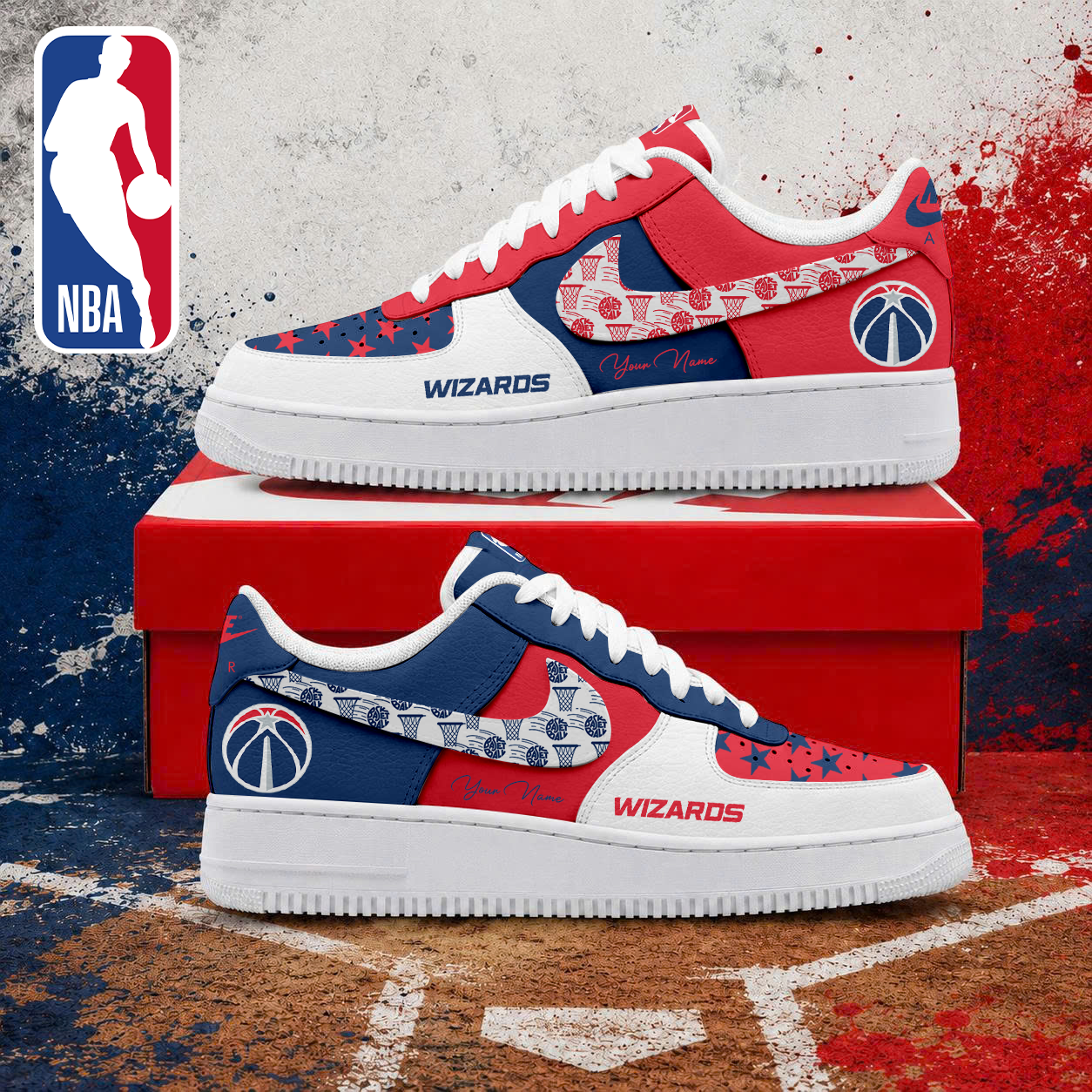 Limited Edition – Customized NBA Washington Wizards Af1 Sneakers