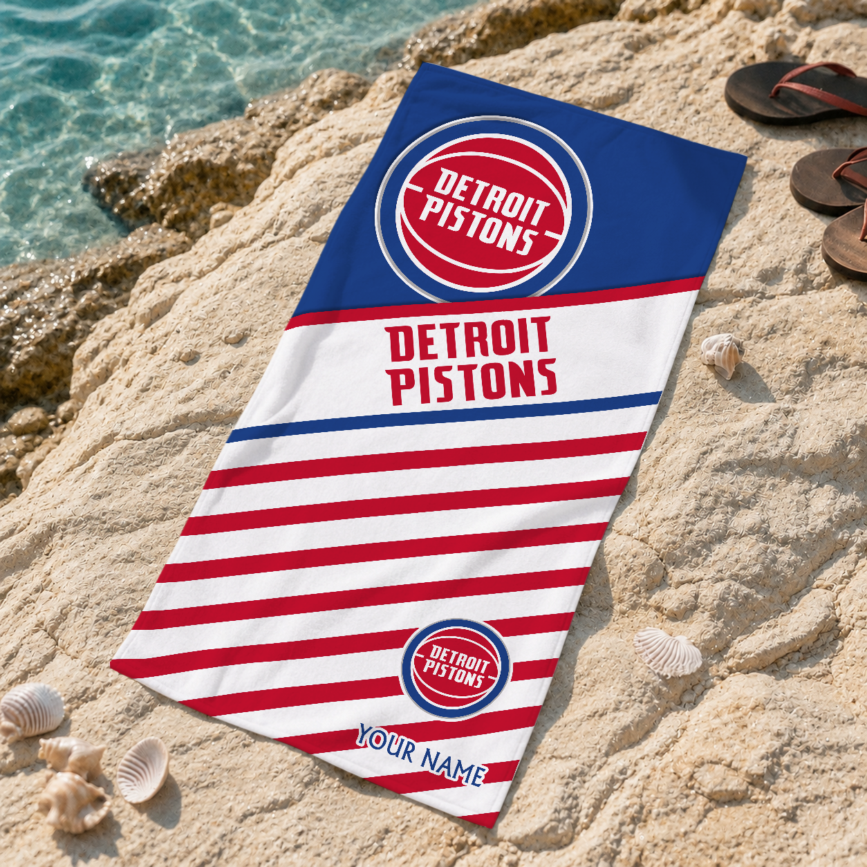 Limited Edition – Customized NBA Detroit Pistons Beach Towel For Fan