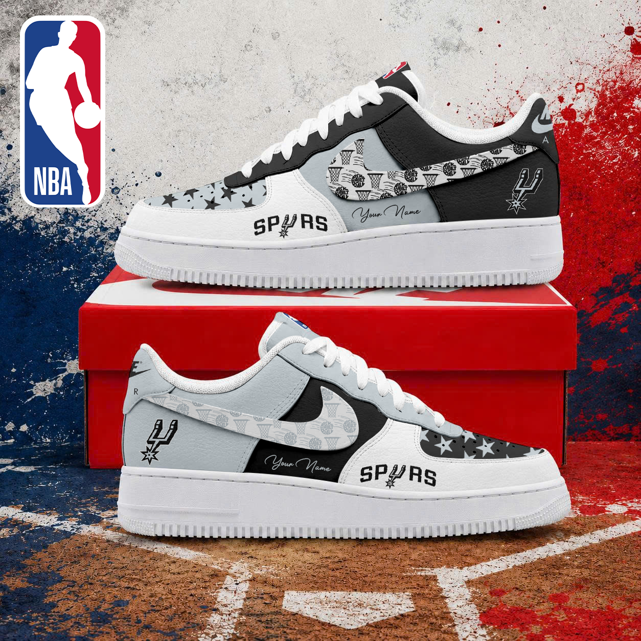 Limited Edition – Customized NBA San Antonio Spurs Af1 Sneakers
