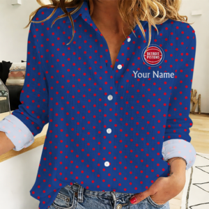 Limited Edition – Customized NBA Detroit Pistons Women Casual Shirt For Fan