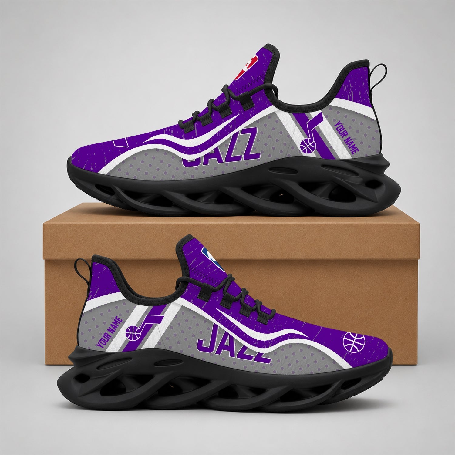 Limited Edition – Customized NBA Utah Jazz Max Soul Shoes - Image 2