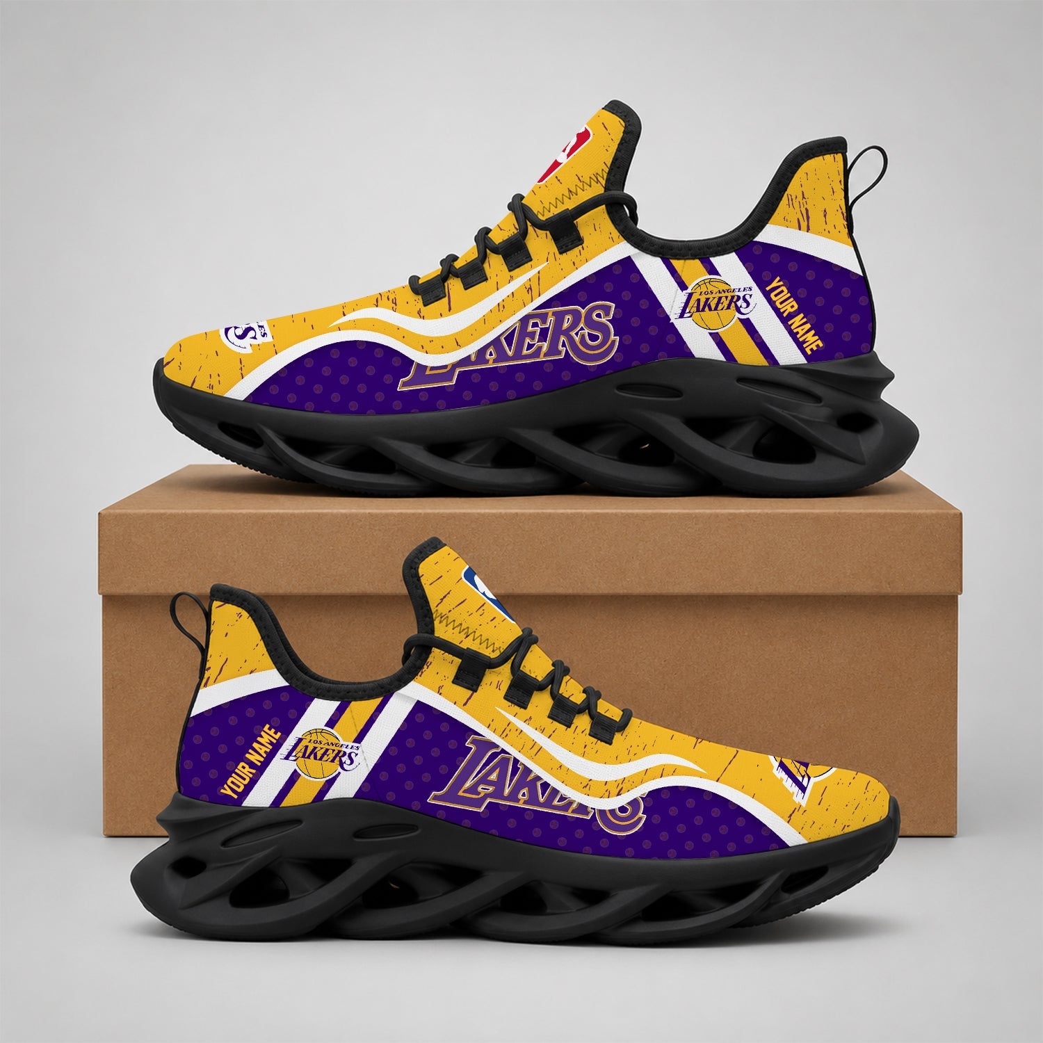 Limited Edition – Customized NBA Los Angeles Lakers Max Soul Shoes - Image 2