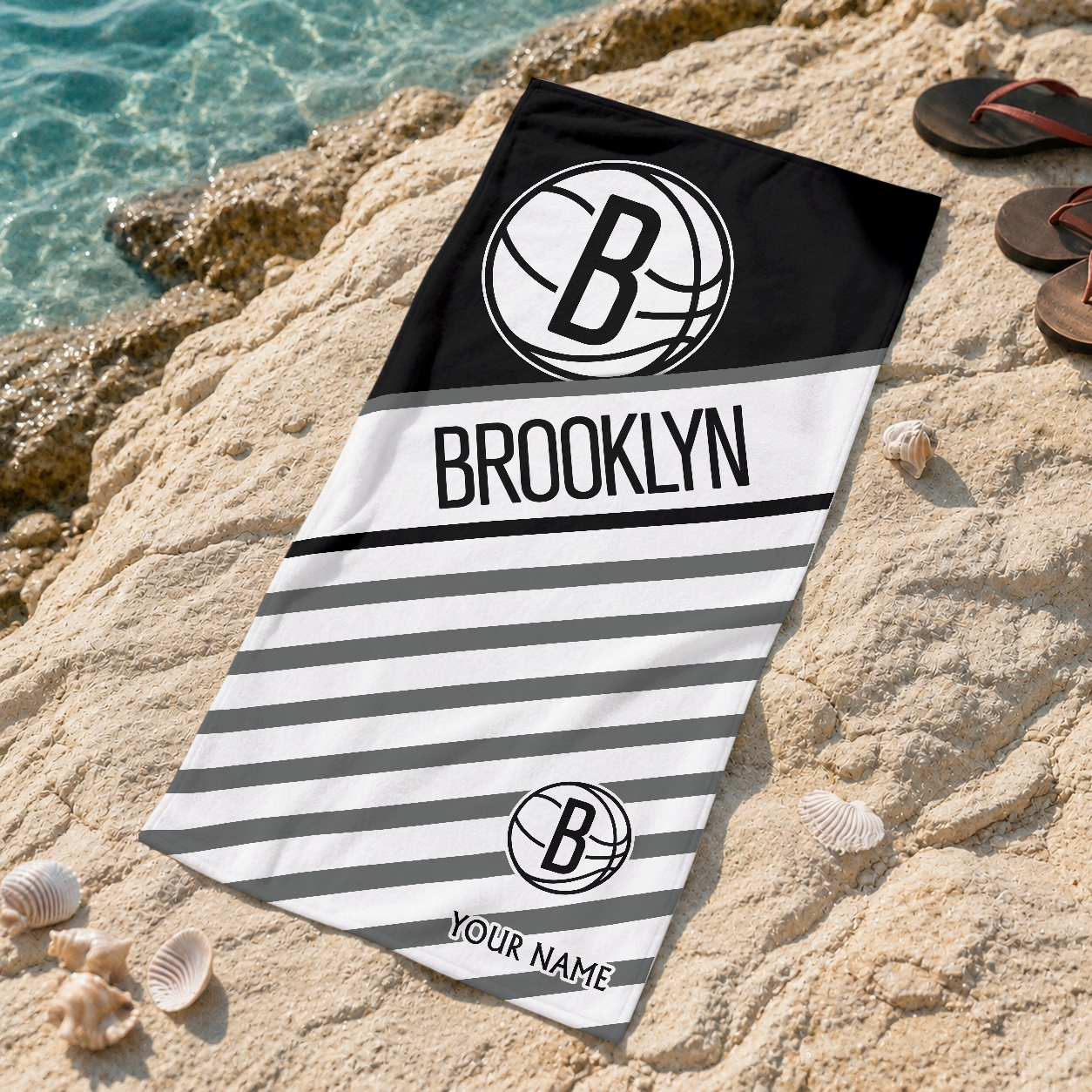 Limited Edition – Customized NBA Brooklyn Nets Beach Towel For Fan