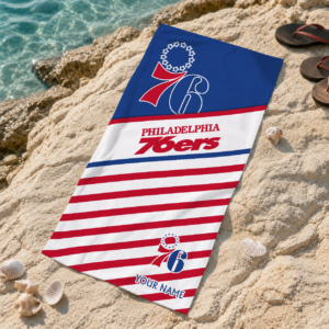 Limited Edition – Customized NBA Philadelphia 76Ers Beach Towel For Fan
