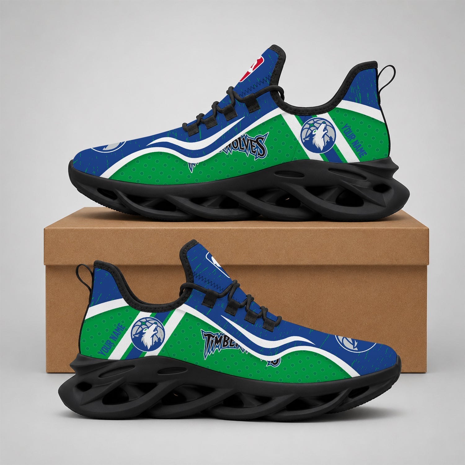 Limited Edition – Customized NBA Minnesota Timberwolves Max Soul Shoes - Image 2
