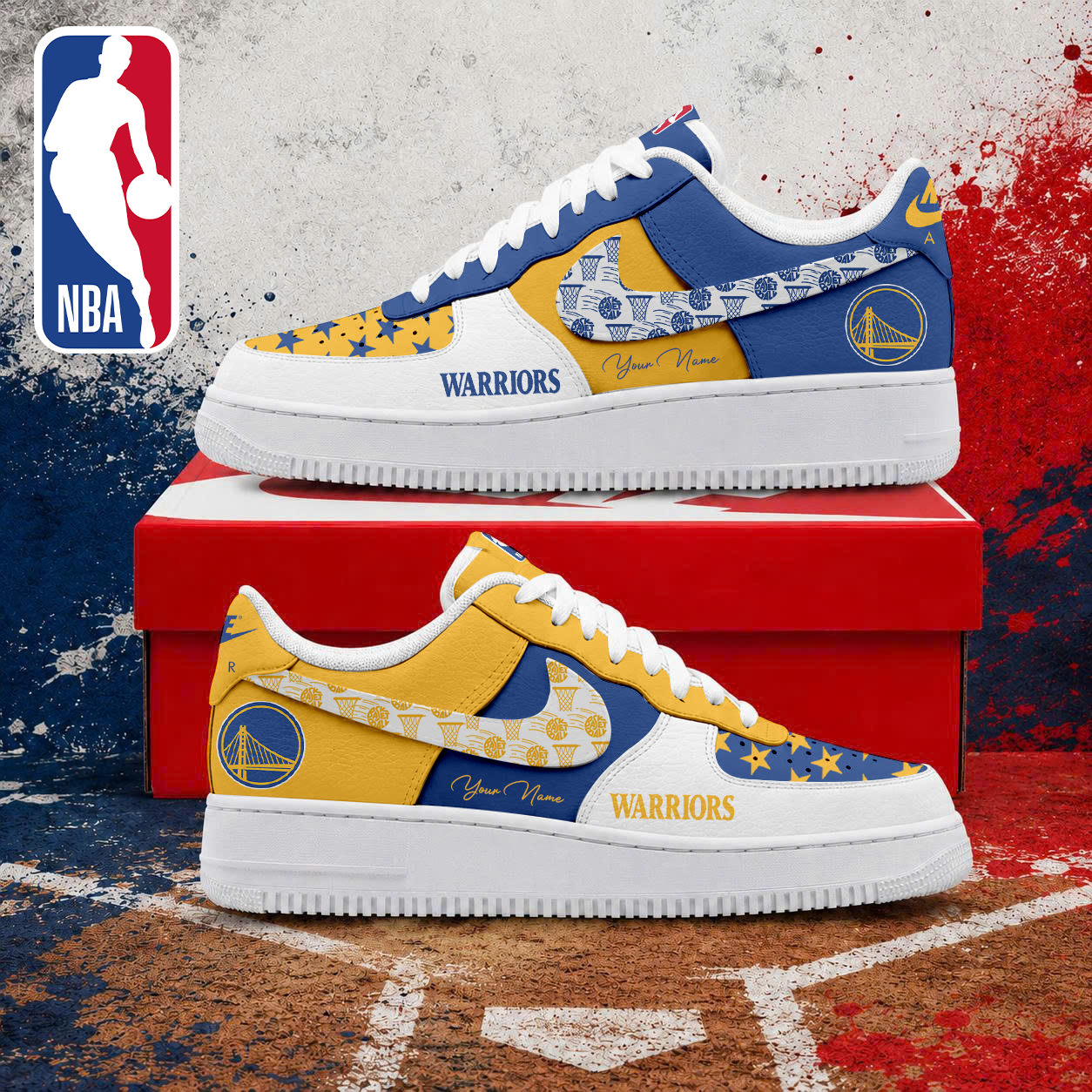 Limited Edition – Customized NBA Golden State Warriors Af1 Sneakers