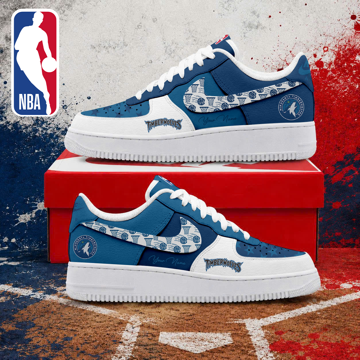 Limited Edition – Customized NBA Minnesota Timberwolves Af1 Sneakers