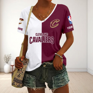 Limited Edition – Customized NBA Cleveland Cavaliers V-Neck Female Shirt