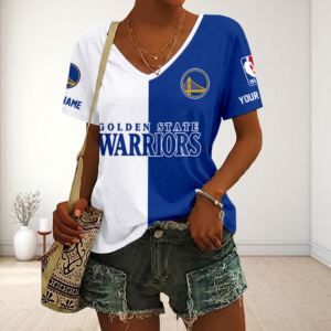 Limited Edition – Customized NBA Golden State Warriors V-Neck Female Shirt