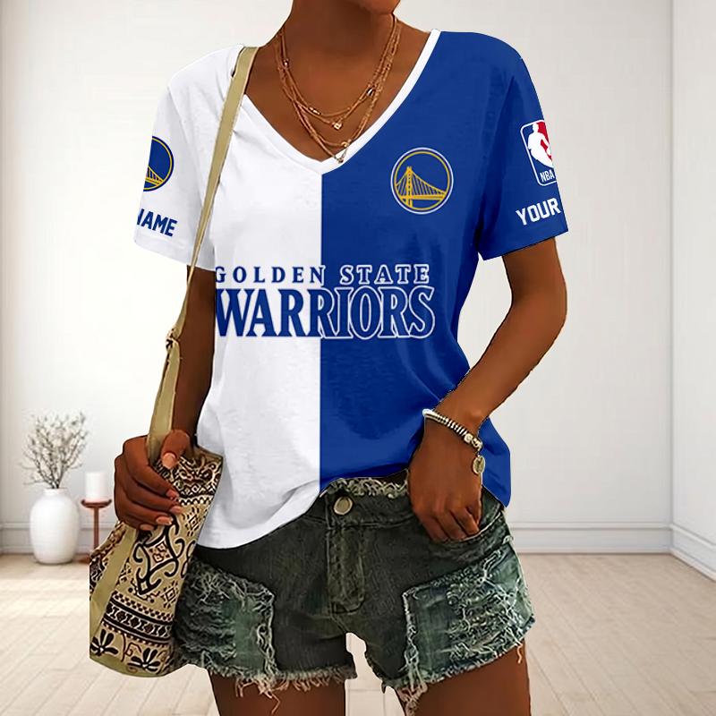 Limited Edition – Customized NBA Golden State Warriors V-Neck Female Shirt