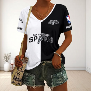Limited Edition – Customized NBA San Antonio Spurs V-Neck Female Shirt