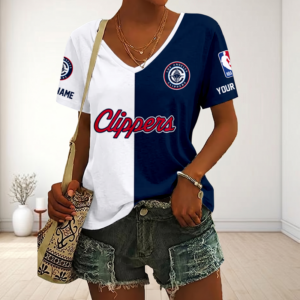 Limited Edition – Customized NBA Los Angeles Clippers V-Neck Female Shirt