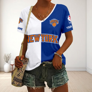 Limited Edition – Customized NBA New York Knicks V-Neck Female Shirt