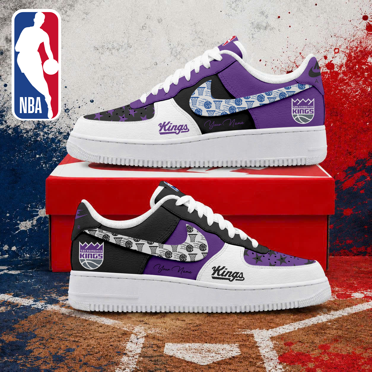 Limited Edition – Customized NBA Sacramento Kings Af1 Sneakers