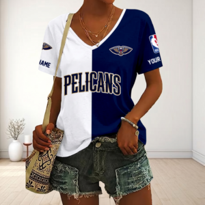 Limited Edition – Customized NBA New Orleans Pelicans V-Neck Female Shirt